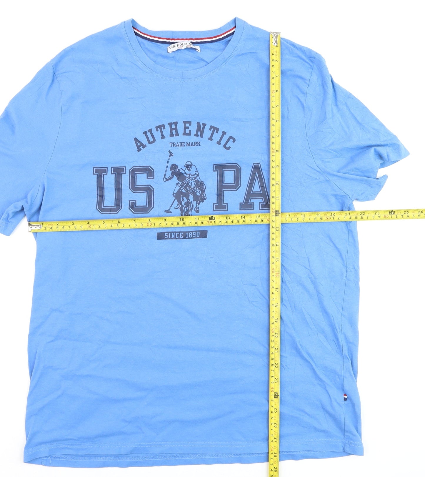 U.S. Polo Assn. Men's Blue Crew Neck Graphic T-Shirt XXL Cotton