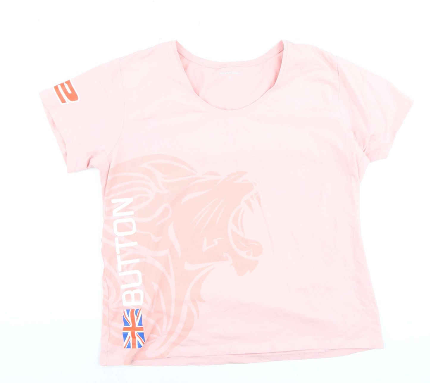 McLaren Honda Womens Pink XL T-Shirt Short Sleeve Racing Top