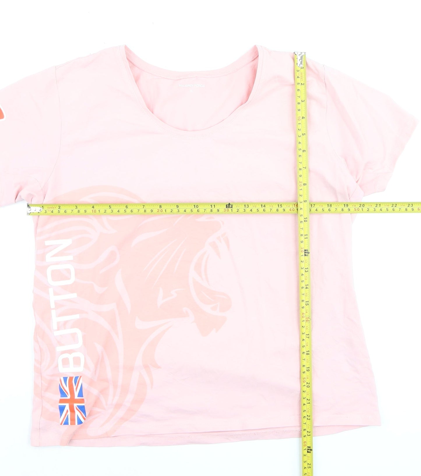 McLaren Honda Womens Pink XL T-Shirt Short Sleeve Racing Top