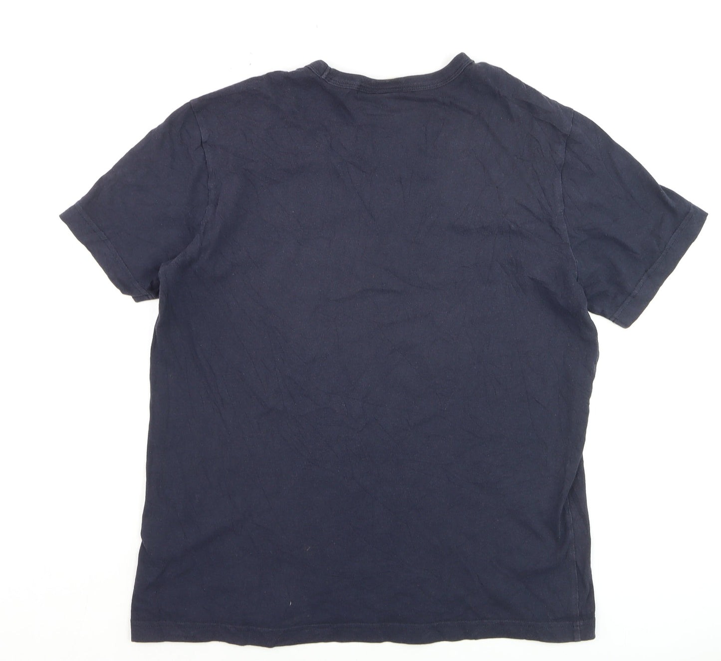 Champion Men Blue Medium Classic Crew Neck Cotton T-Shirt