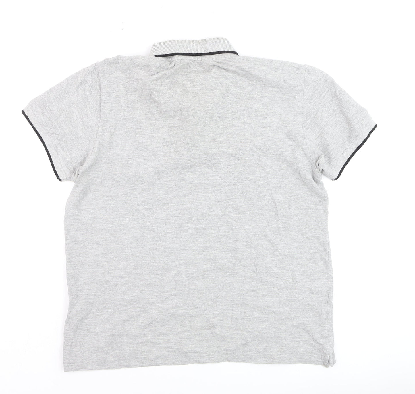 Ben Sherman Men's Grey Collared Short Sleeve Cotton Polo T-Shirt L