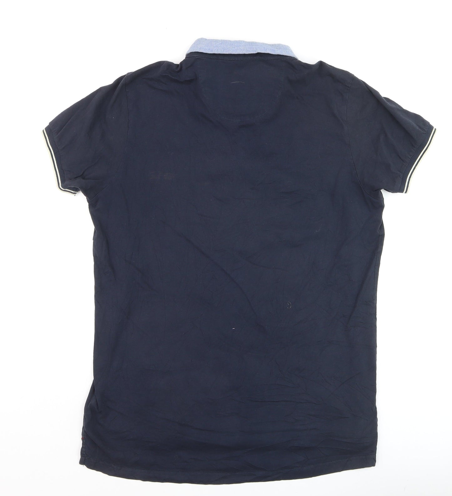 Twisted Soul Men's Blue Collared Short Sleeve Polka Dot T-Shirt XL
