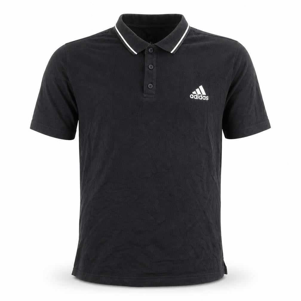 Adidas Men's Black L Sports Polo Shirt Cotton Blend Logo