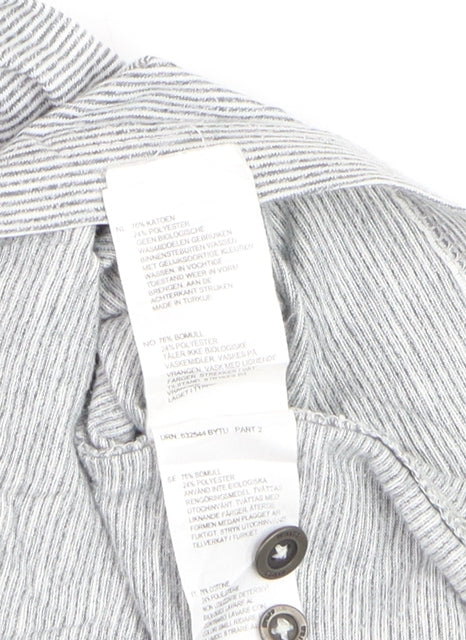 White Stuff Men's Grey Striped Cotton Polo Shirt Size M