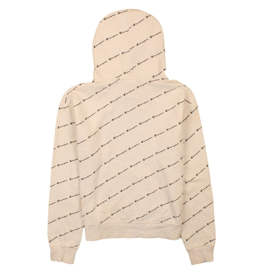 Champion Boys Beige Logo Pullover Hoodie 13-14 Years Regular Fit