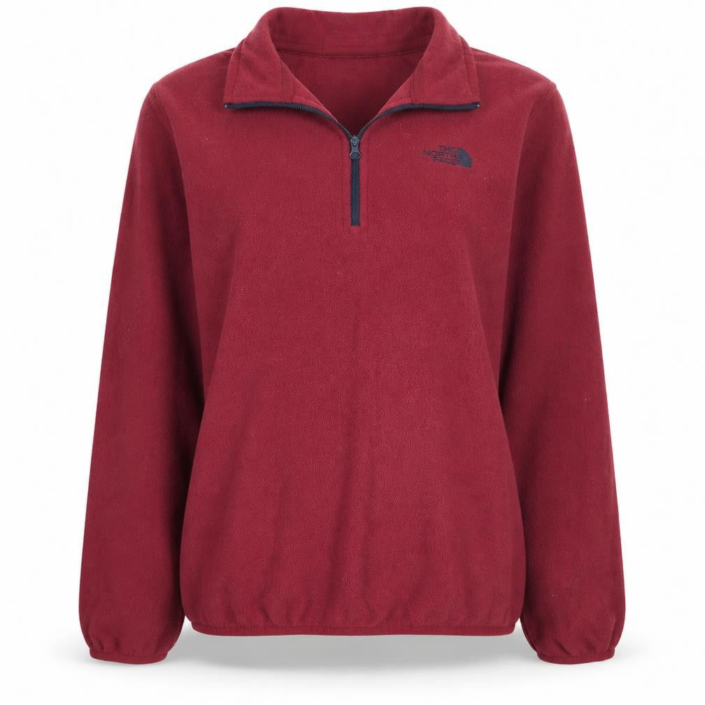 The North Face Womens Red Fleece 1/4 Zip Pullover Sweatshirt M