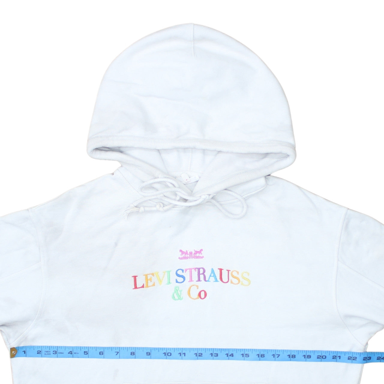 Levi's Women's White XS Pullover Hoodie with Rainbow Logo