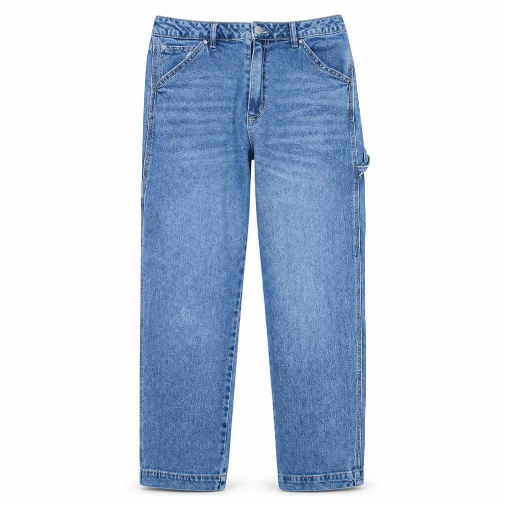 No Boundaries Girls Blue High Rise Relaxed Straight Denim Jeans Size 16 Years