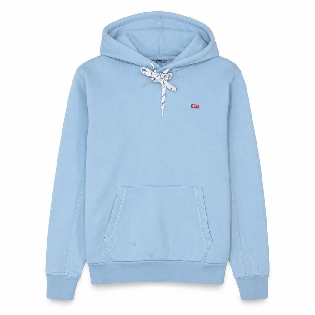 Front view of Levi’s Women Blue Pullover Hoodie XS Cotton Casual Sweatshirt