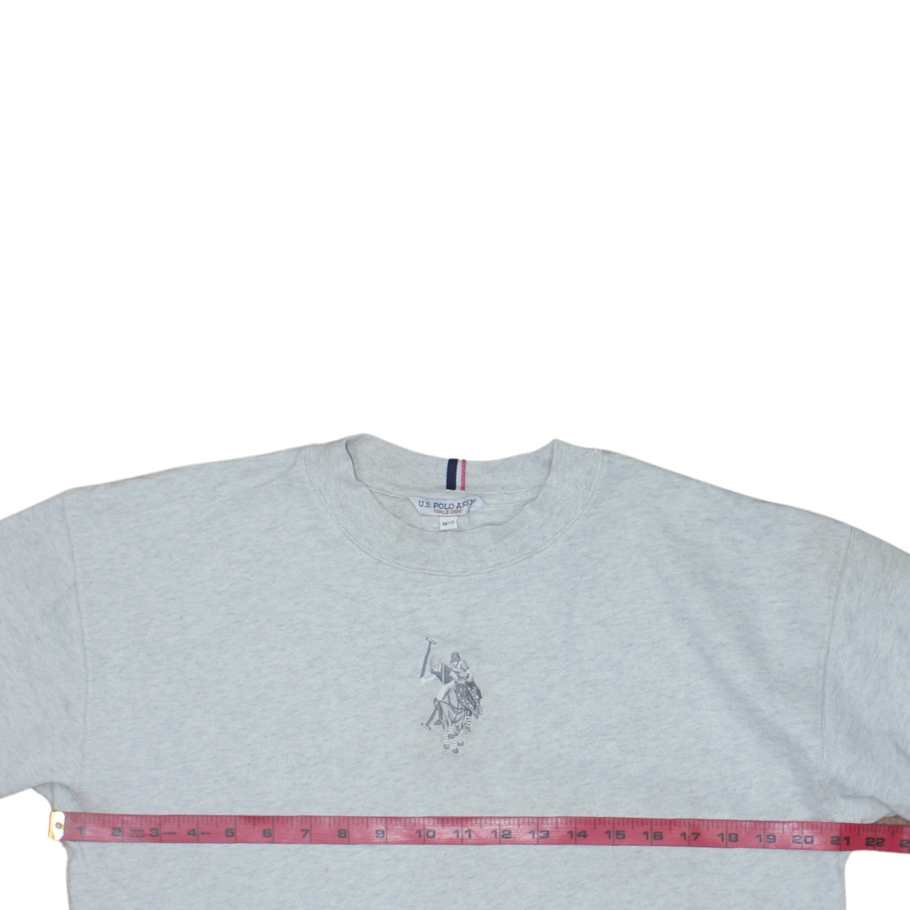 U.S. Polo Assn Women Light Grey Marl Cotton Sweatshirt M/12