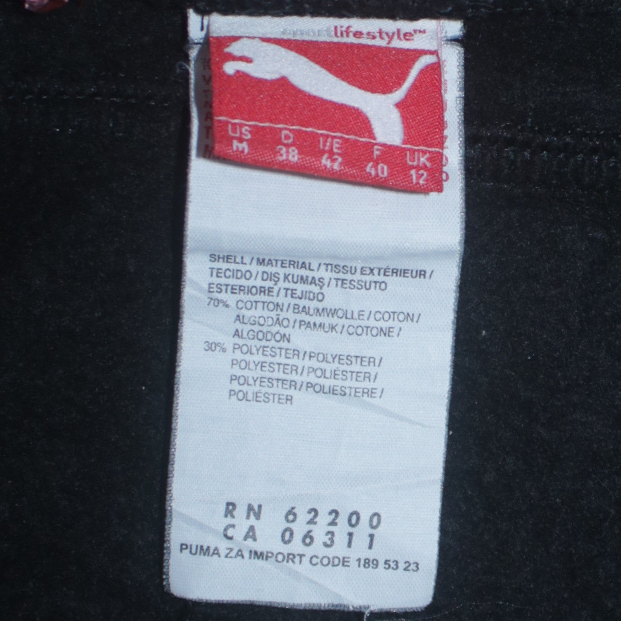 Puma Womens Black Size 12 Cotton Blend Jogger Sweatpants