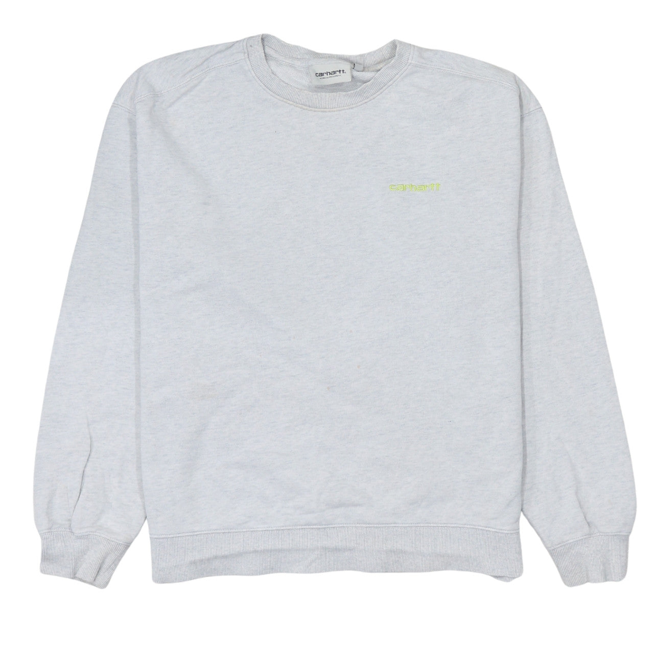 Carhartt Men's Grey Embroidered Logo Crew Neck Sweatshirt M