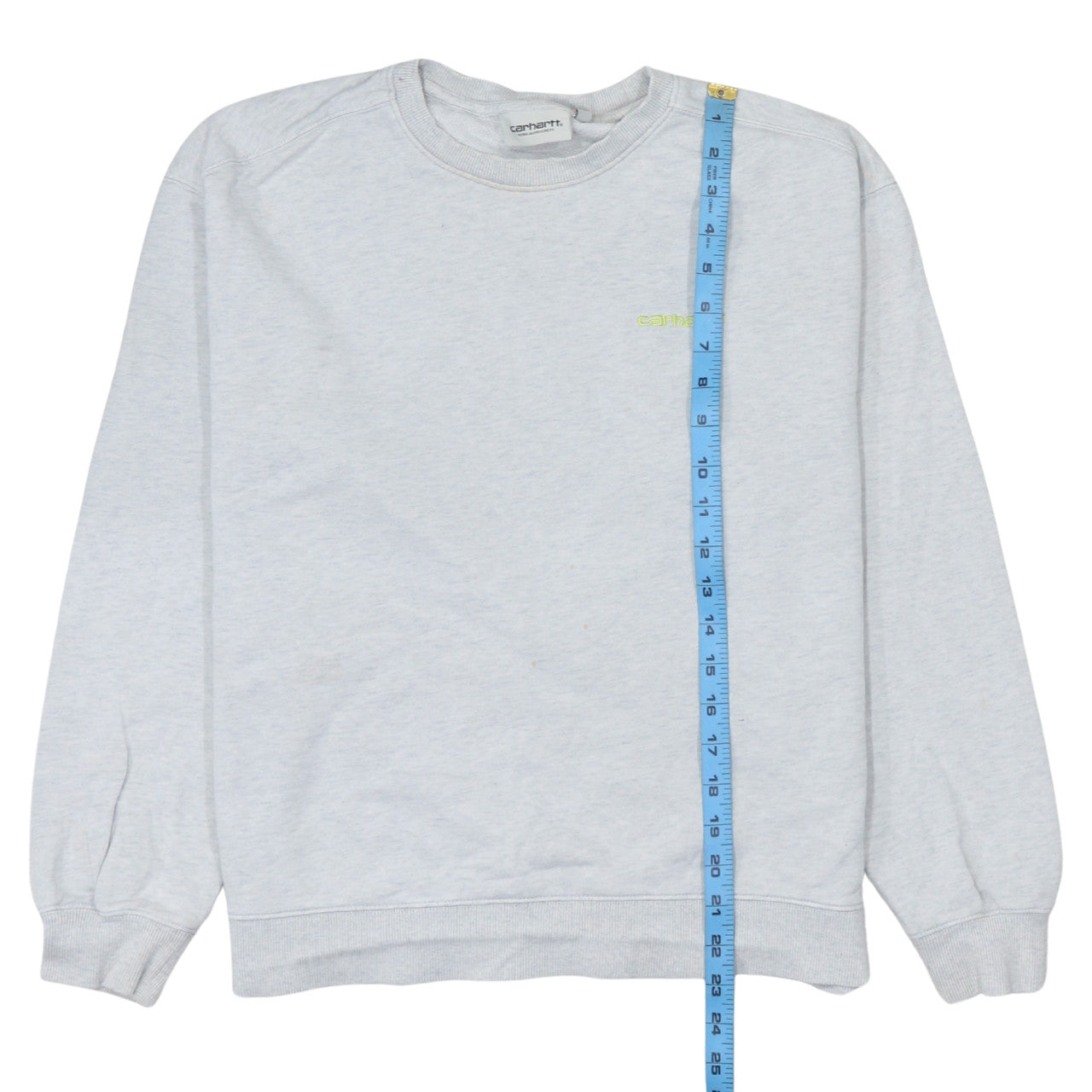 Carhartt Men's Grey Embroidered Logo Crew Neck Sweatshirt M