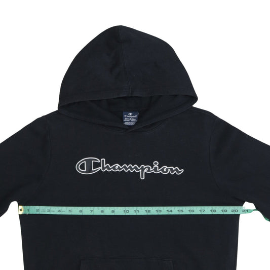 Champion Boys Black Pullover Hoodie 15-16 Years Logo Fleece Sweatshirt