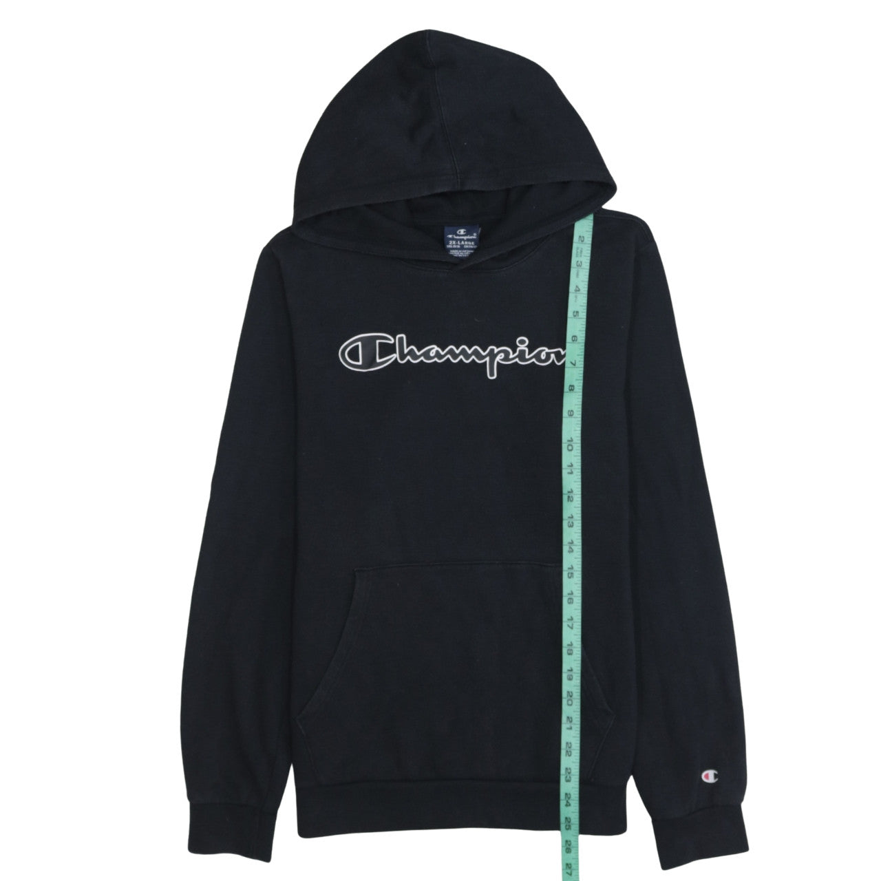 Champion Boys Black Pullover Hoodie 15-16 Years Logo Fleece Sweatshirt