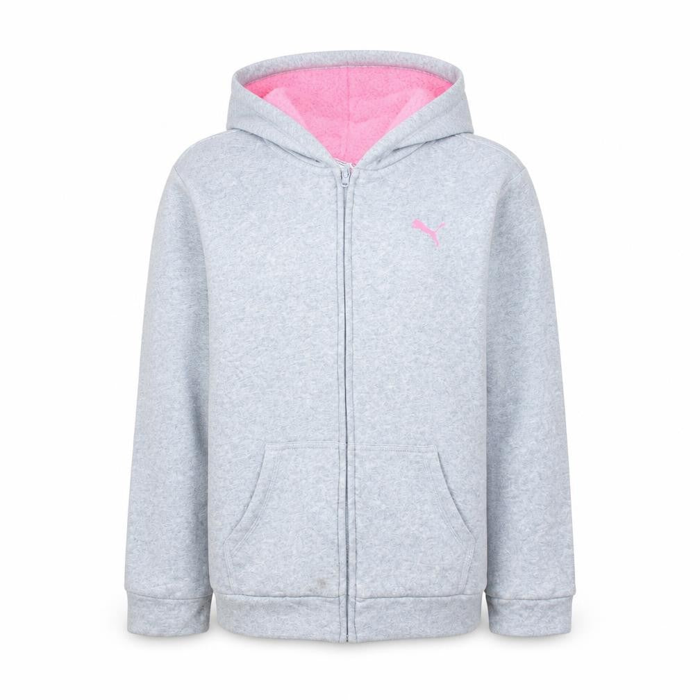 Puma Girls Grey Full Zip Fleece Lined Hoodie 14-16 Years