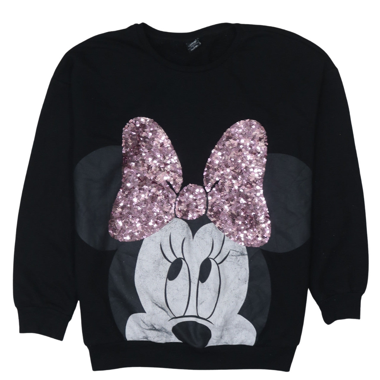 Disney at George Womens Black Sequin Minnie Sweatshirt UK 20-22