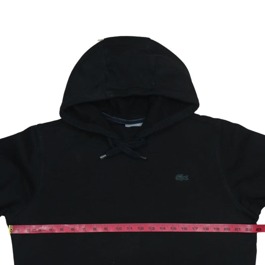 Lacoste Men Black Pullover Hoodie L Regular Fit Cotton Blend