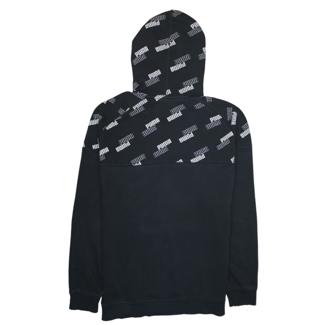 Puma Mens Black Pullover Hoodie Small Logo Sportswear Fleece