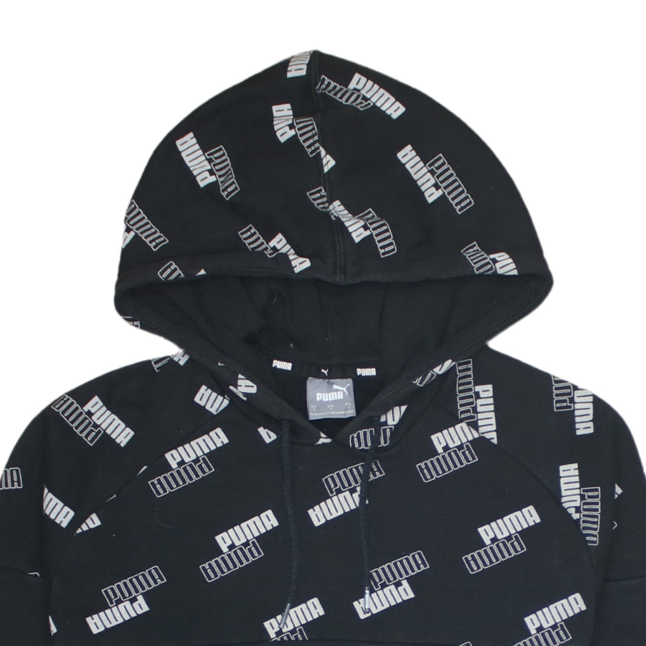 Puma Mens Black Pullover Hoodie Small Logo Sportswear Fleece