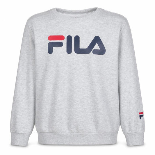Fila Mens Grey XS Pullover Sweatshirt Crew Neck Logo Print