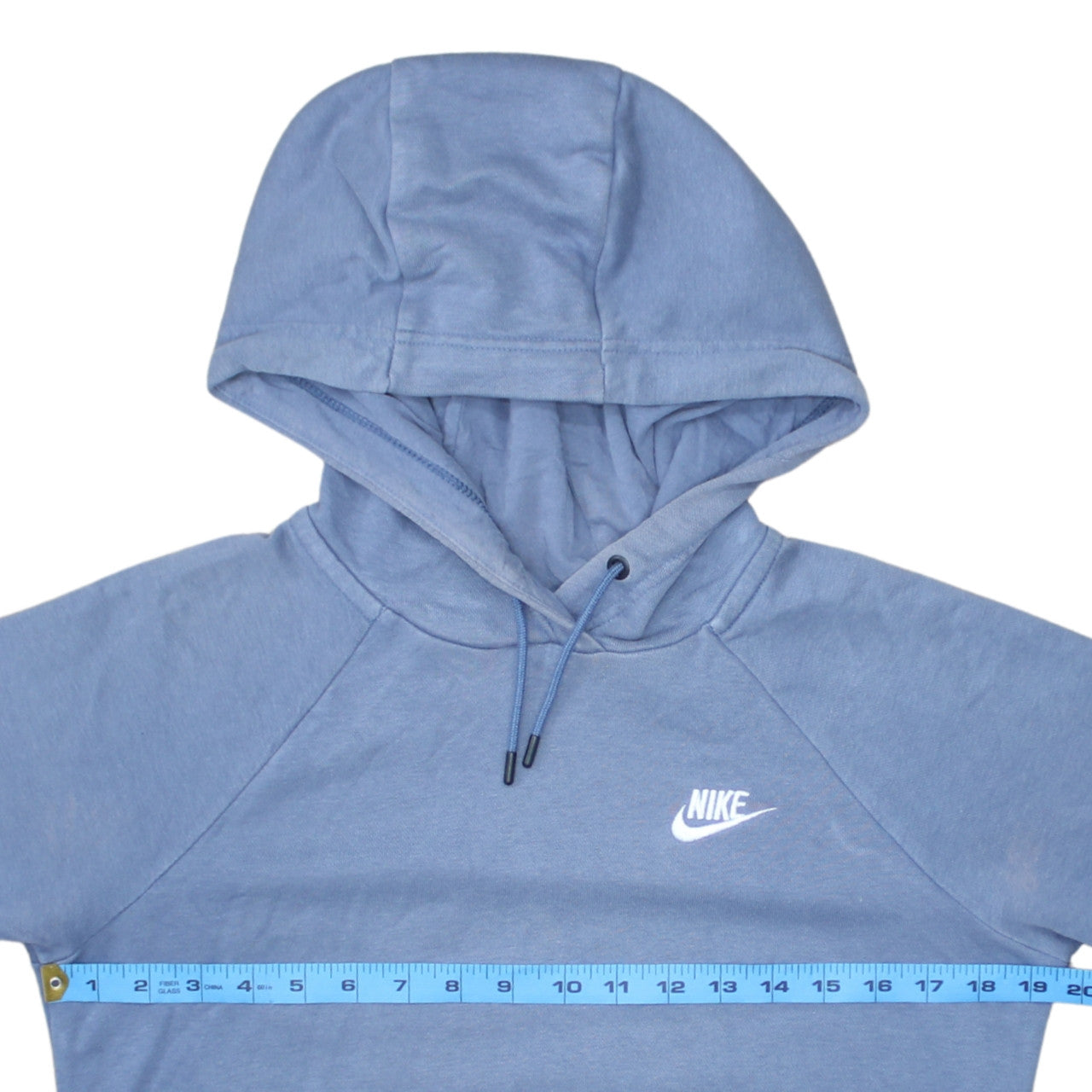 Nike Men's Blue XS Pullover Hoodie with Logo and Drawstring