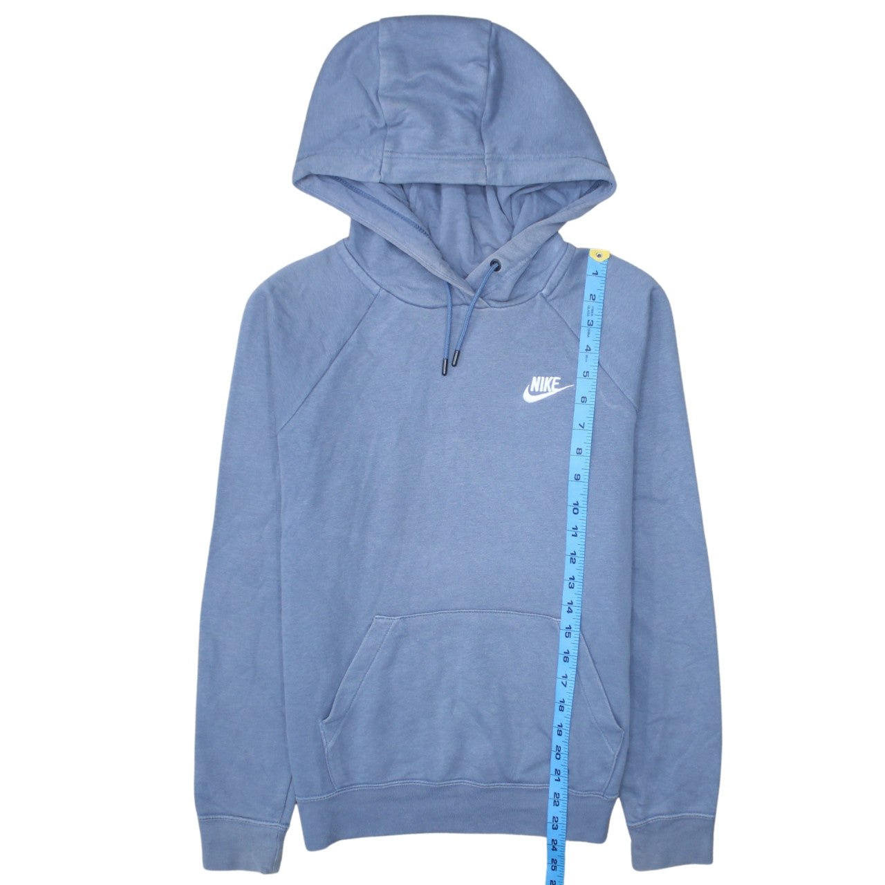 Nike Men's Blue XS Pullover Hoodie with Logo and Drawstring