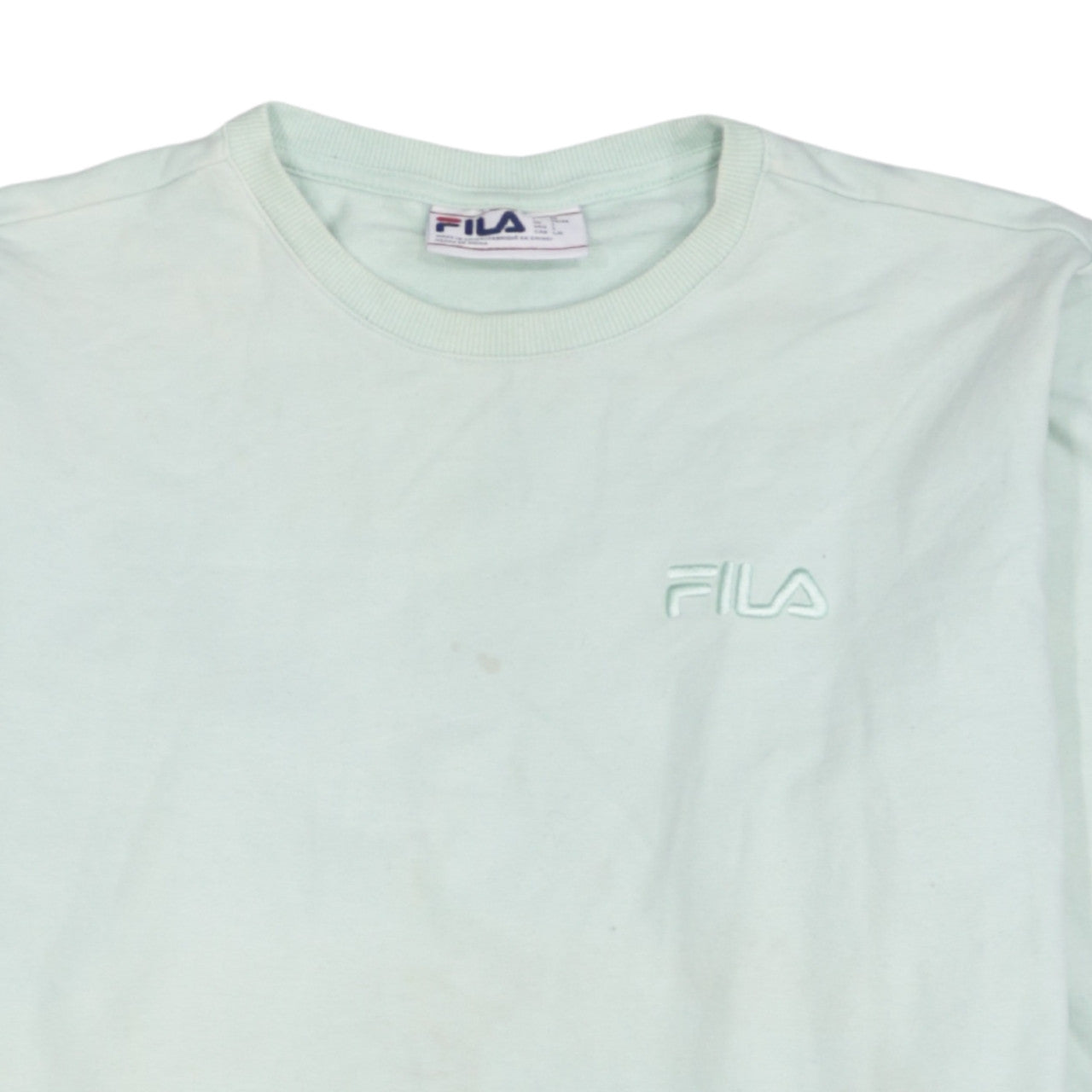 FILA Women's Mint Green Crew Neck Sweatshirt Size L Cotton Casual