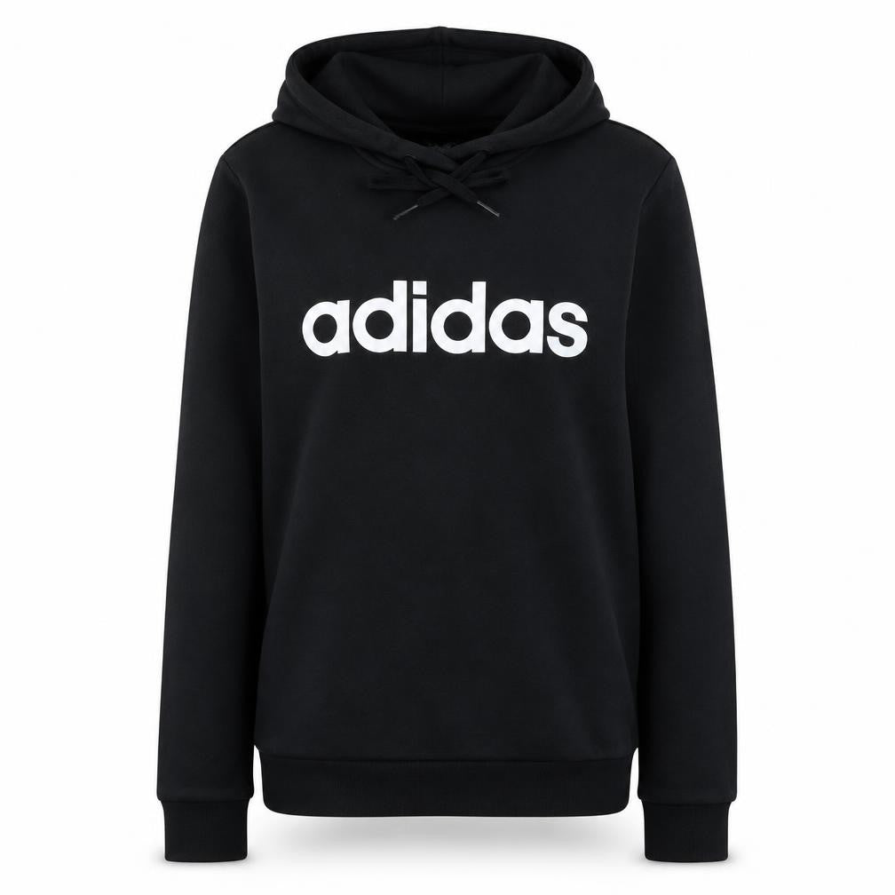 Front view of Adidas Women's Black Pullover Hoodie Small 8-10 Logo Print