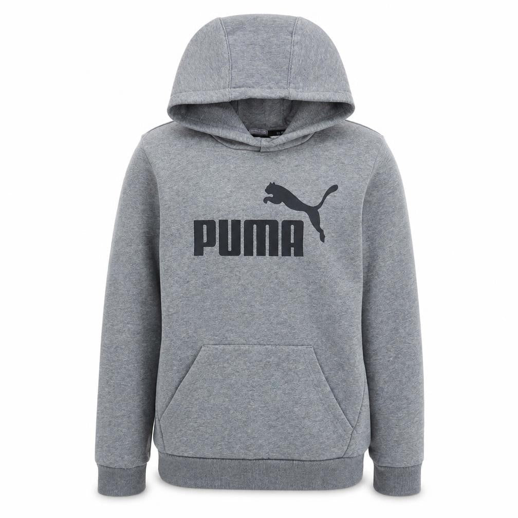 Puma Boys Grey Pullover Hoodie 11-12 Years Logo Graphic Sweatshirt