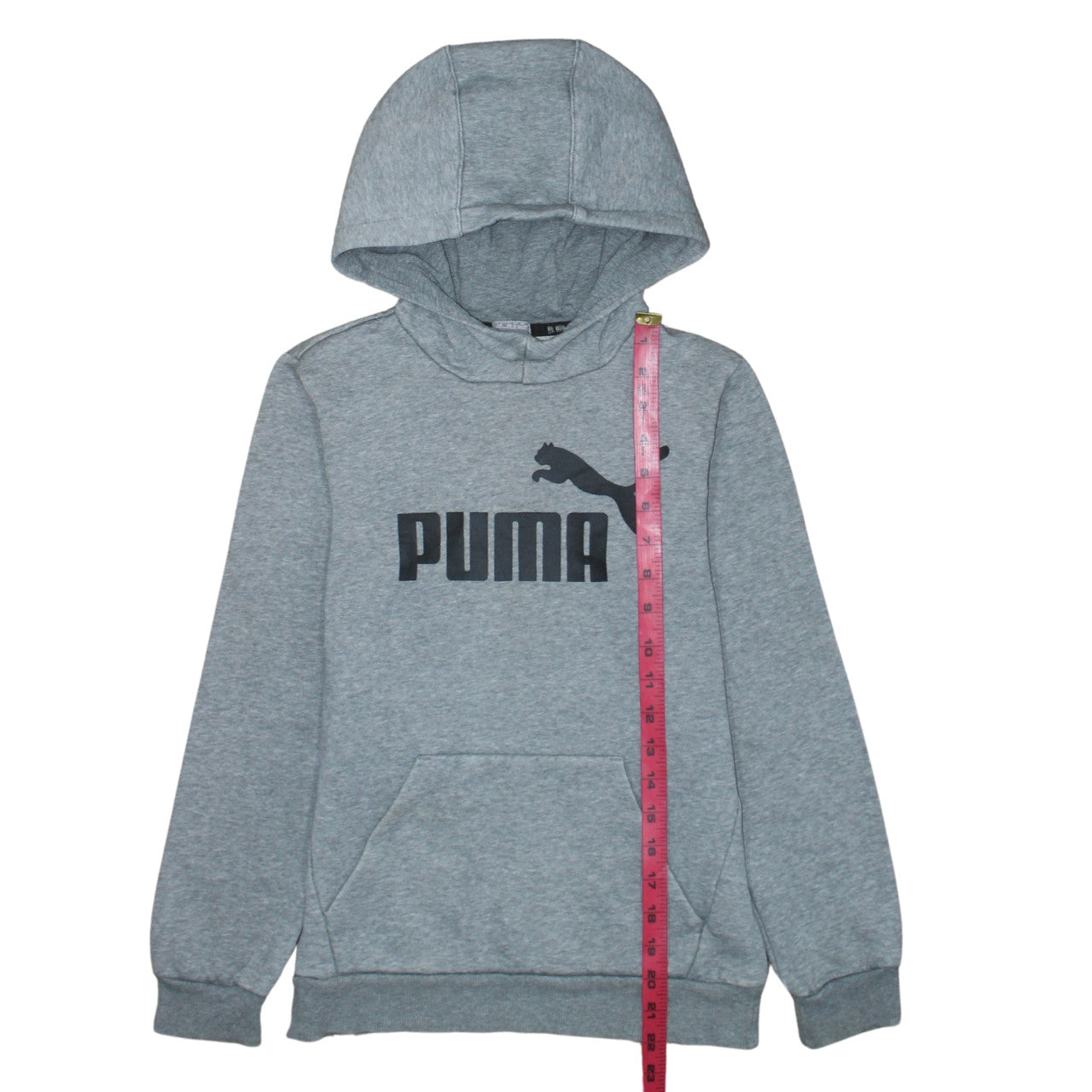 Puma Boys Grey Pullover Hoodie 11-12 Years Logo Graphic Sweatshirt