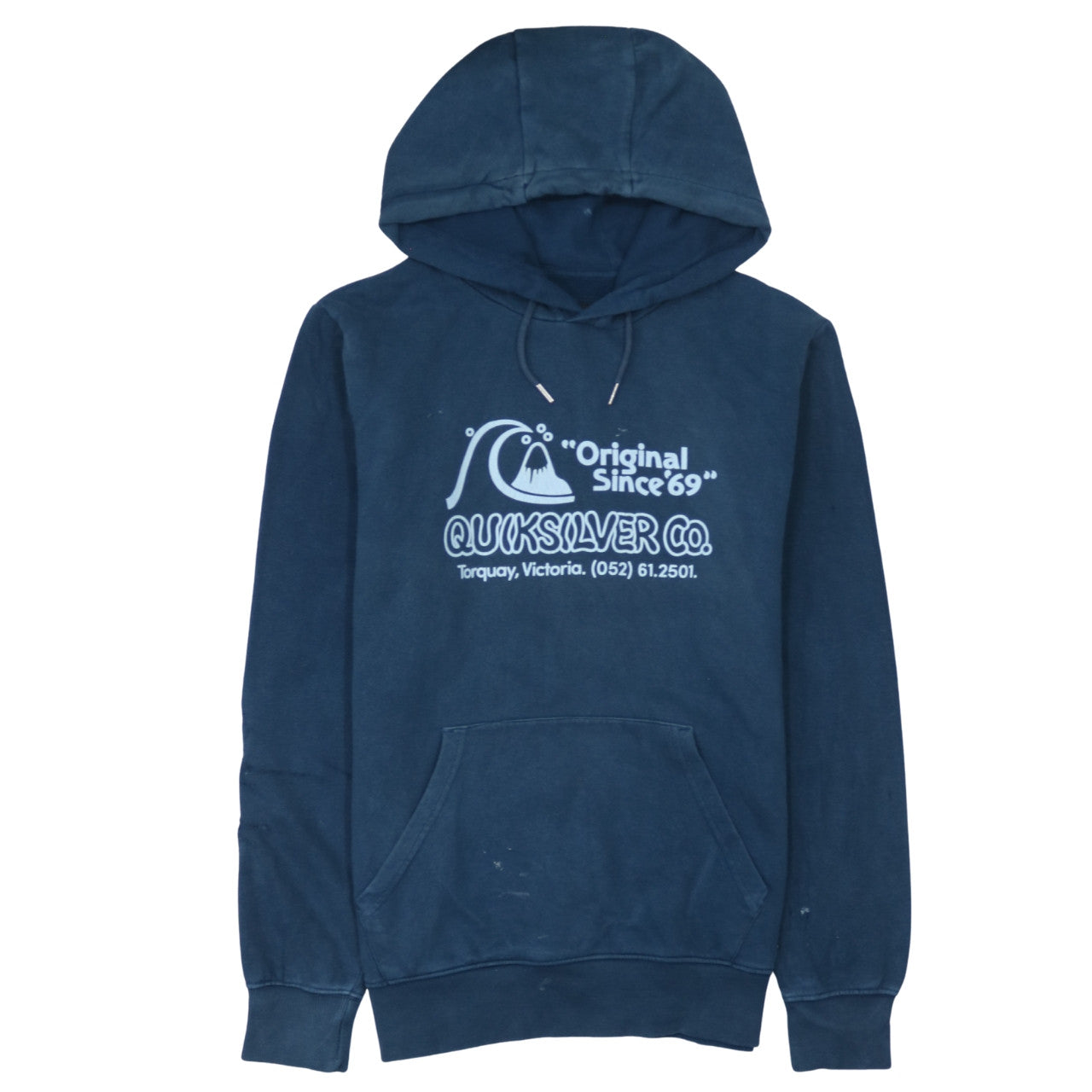 Quiksilver Men’s Blue Pullover Hoodie Small Regular Fit Surf Style