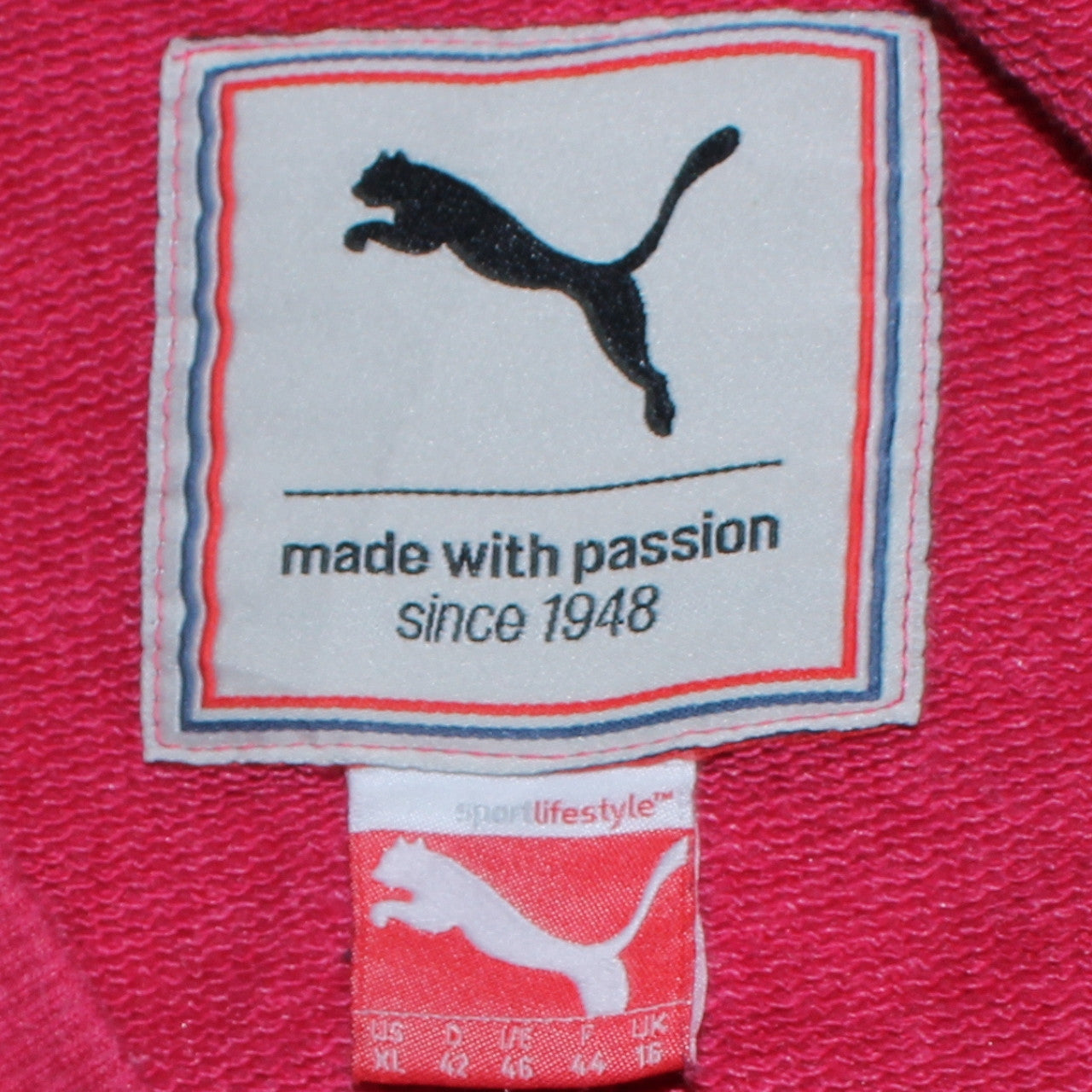 Puma Womens Pink & Blue Raglan Sleeve Pullover Sweatshirt Size 14
