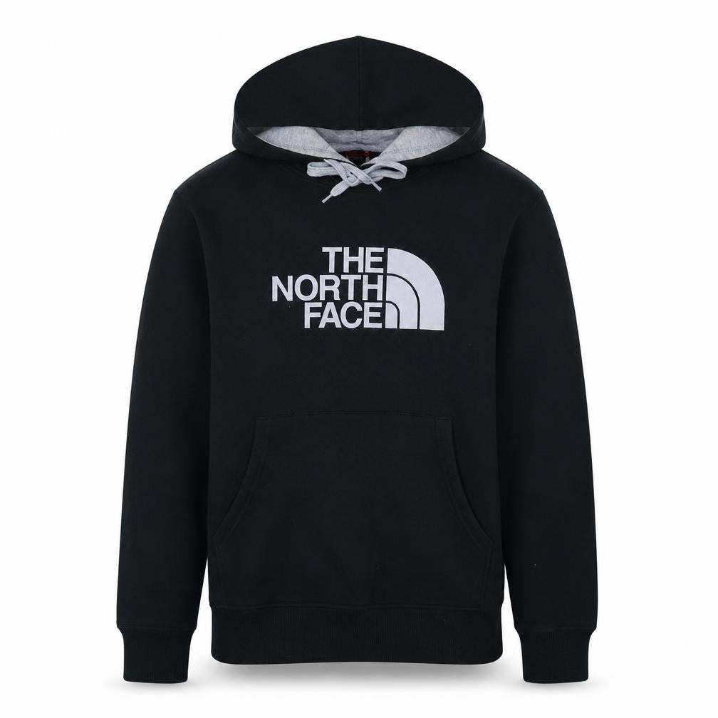 Front view of The North Face Men's Black Pullover Hoodie S Outdoor Logo Fleece