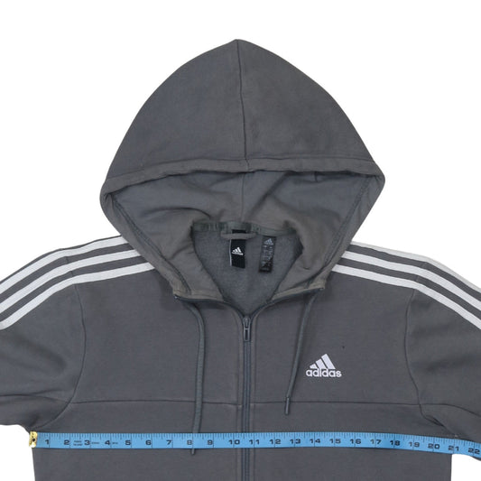 Adidas Men's Grey Full Zip Hoodie Size S Sports Fleece Jacket