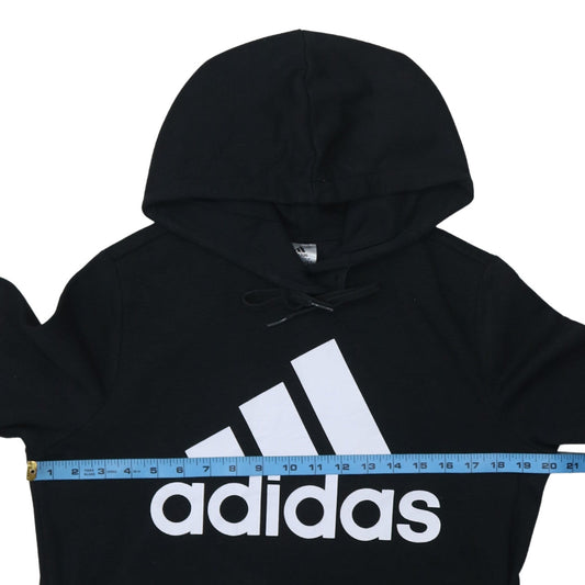 Adidas Women’s Black Pullover Hoodie L 16-18 Logo Sweatshirt