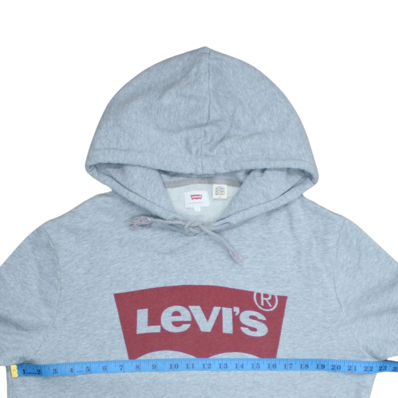 Levi's Men's Grey Logo Pullover Hoodie Size L Regular Fit