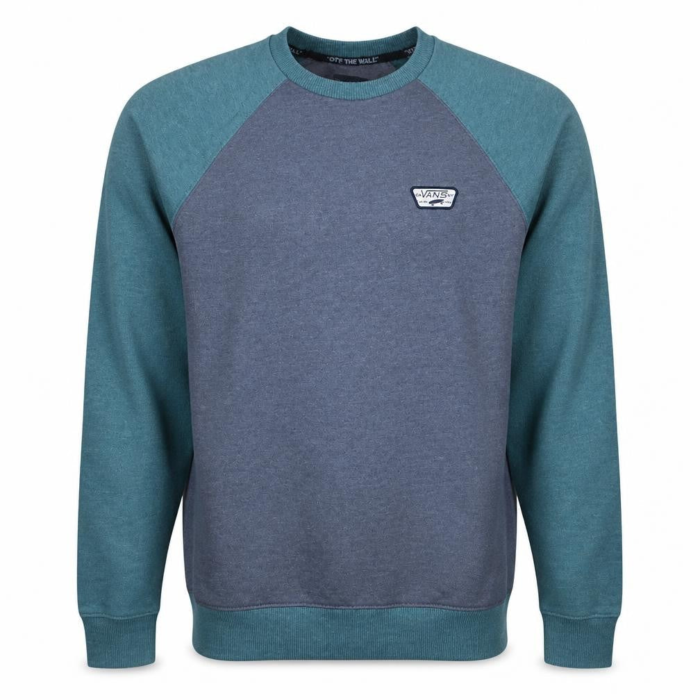 Front view of Vans Men’s Blue Crew Neck Pullover Sweatshirt, size S