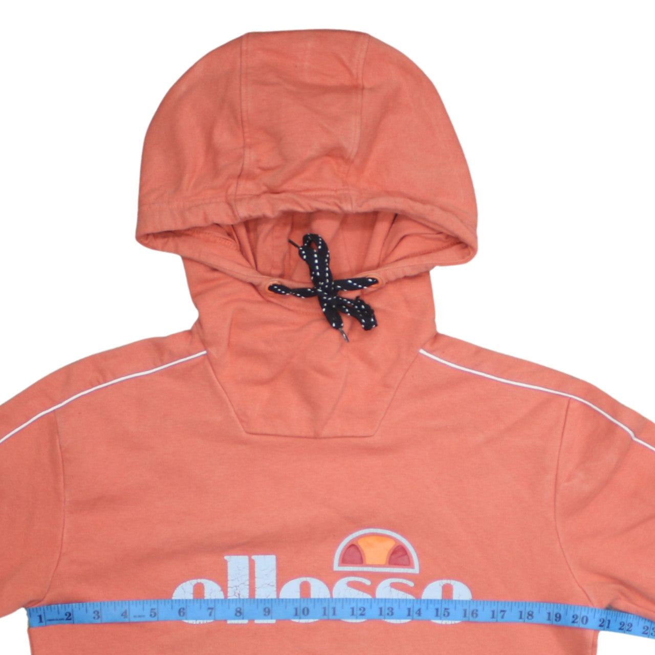 Ellesse Womens Orange Hooded Pullover Hoodie UK 12 Cotton Blend