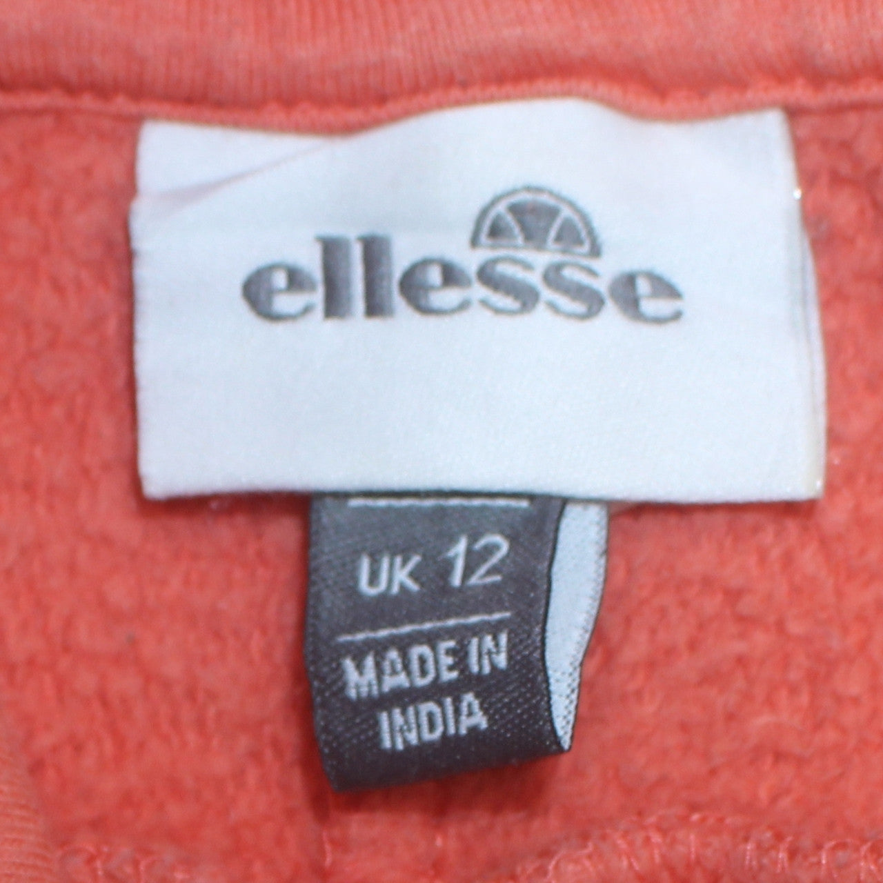 Ellesse Womens Orange Hooded Pullover Hoodie UK 12 Cotton Blend