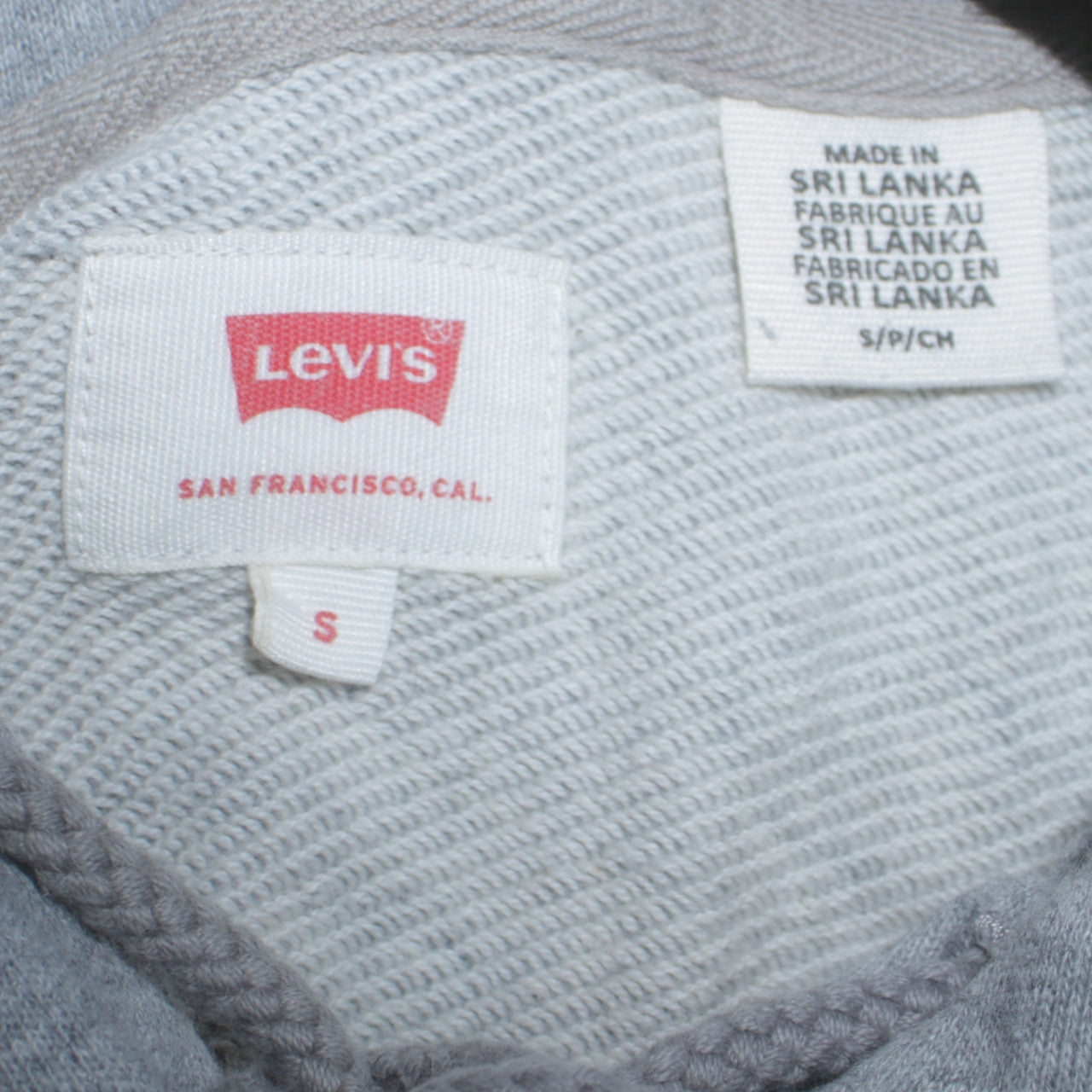 Levi's Men's Grey Pullover Hoodie Size S Classic Logo Fleece