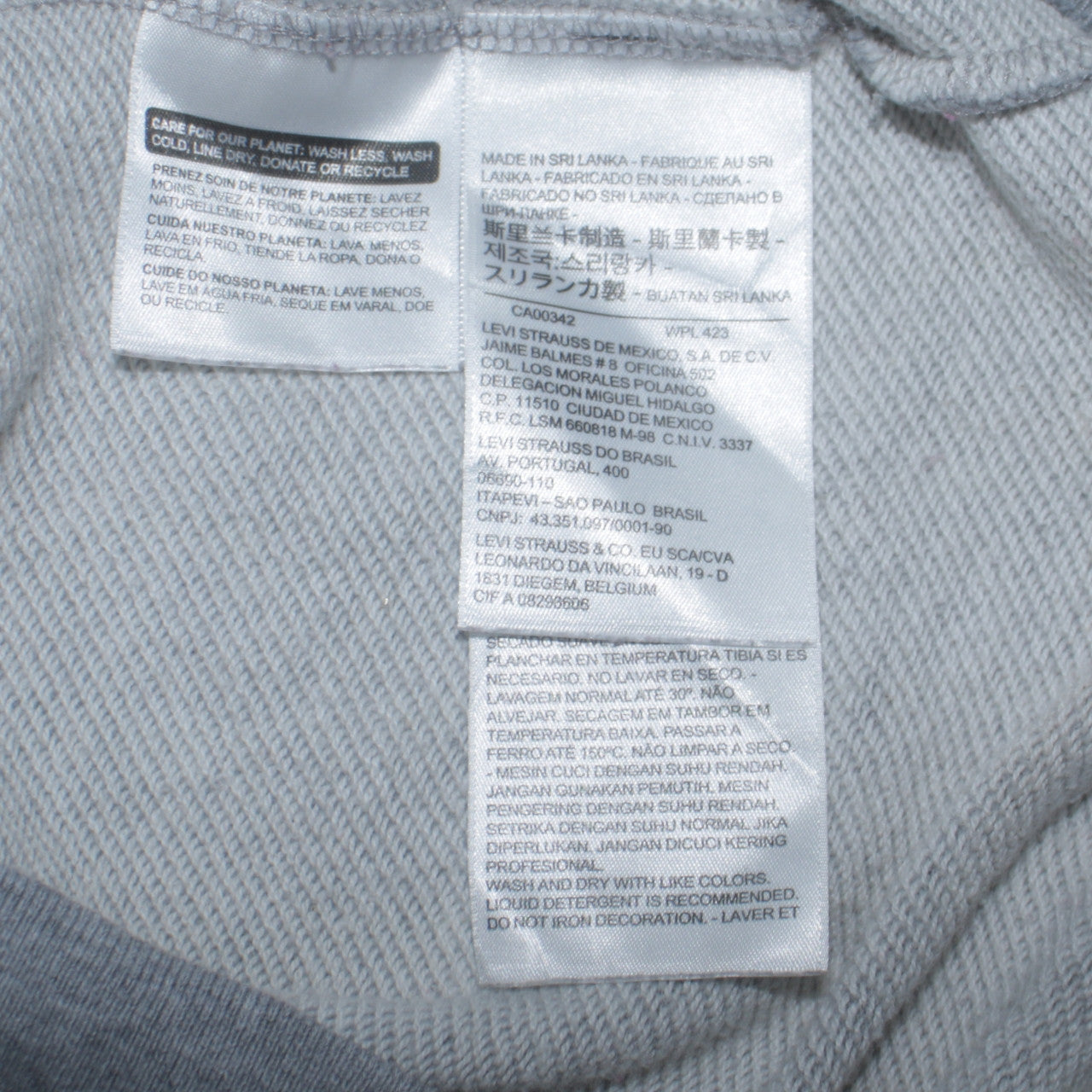 Levi's Men's Grey Pullover Hoodie Size S Classic Logo Fleece