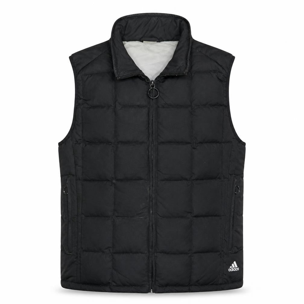 Front view of Adidas Women's Black Padded Puffer Waistcoat, size 12