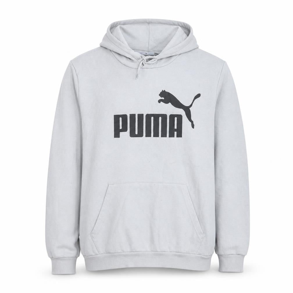 Puma Men's Grey 2XL Pullover Logo Hoodie Sweatshirt