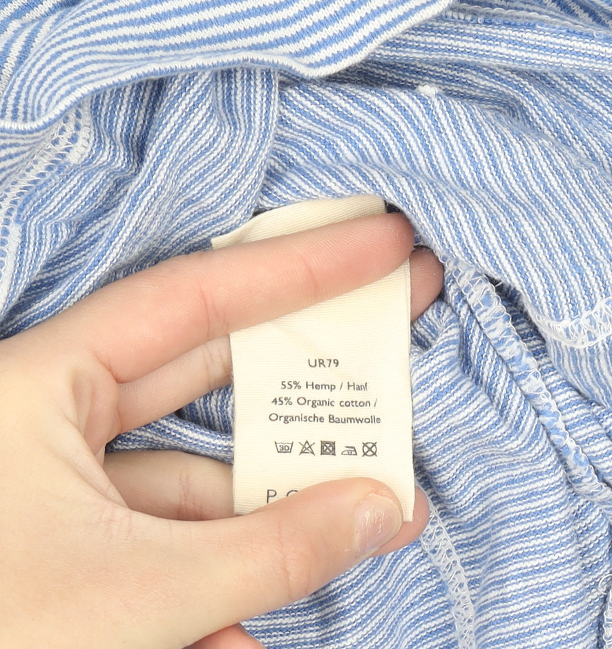Poetry Womens Blue Striped Knit Tunic Jumper UK 10
