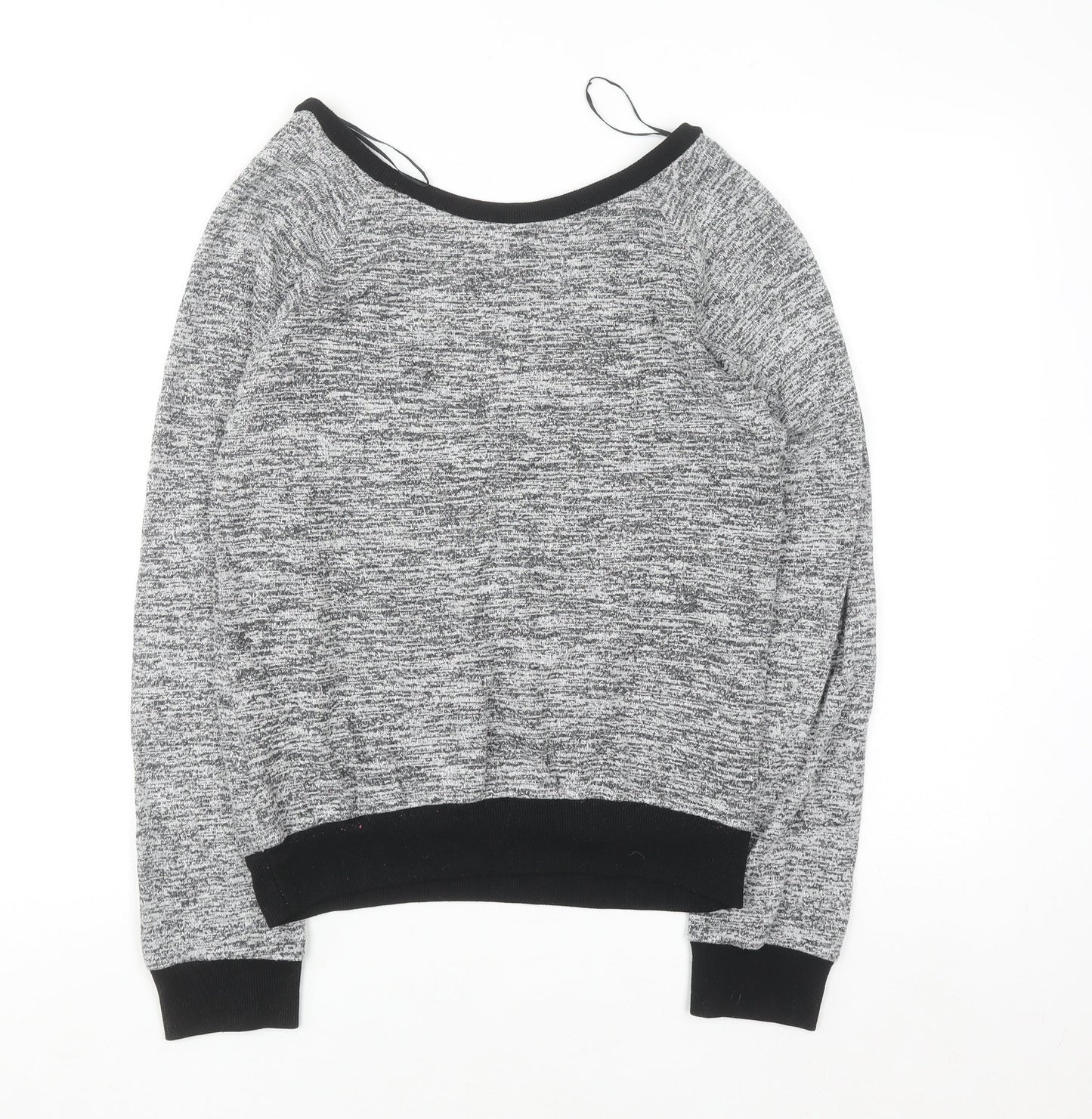 Select Womens Grey Knit Zip Detail Raglan Jumper Size M