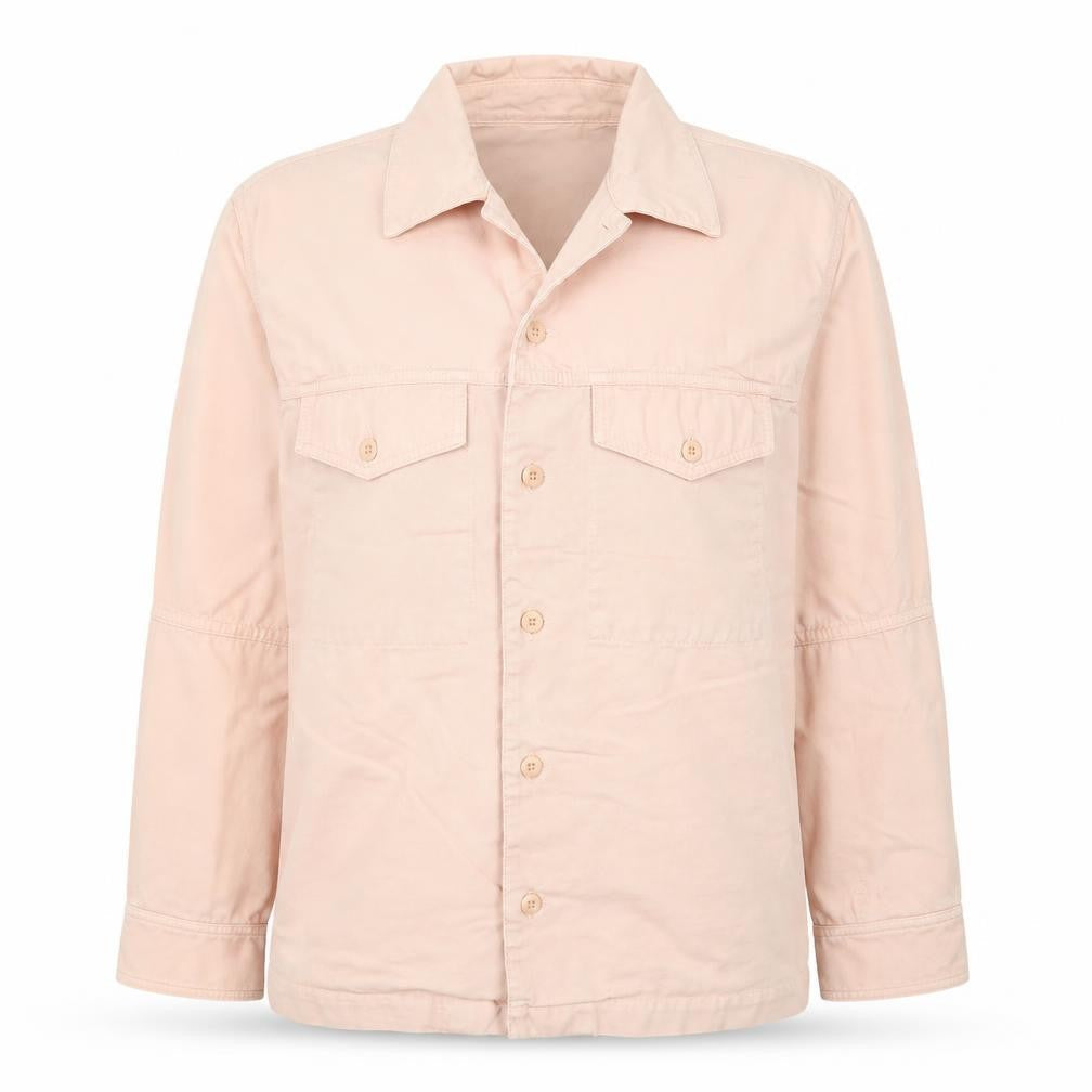 Ami Womens Pink Cotton Button-Up Long Sleeve Shirt M