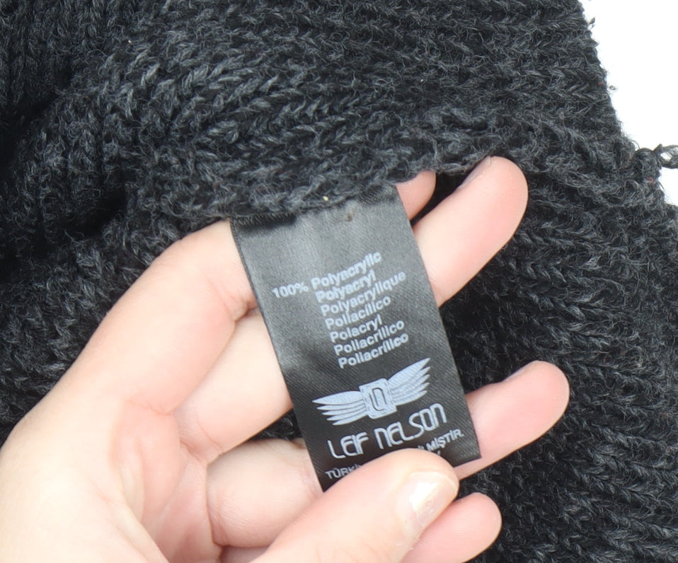 Leif Nelson Men's Grey Roll Neck Chunky Knit Jumper L