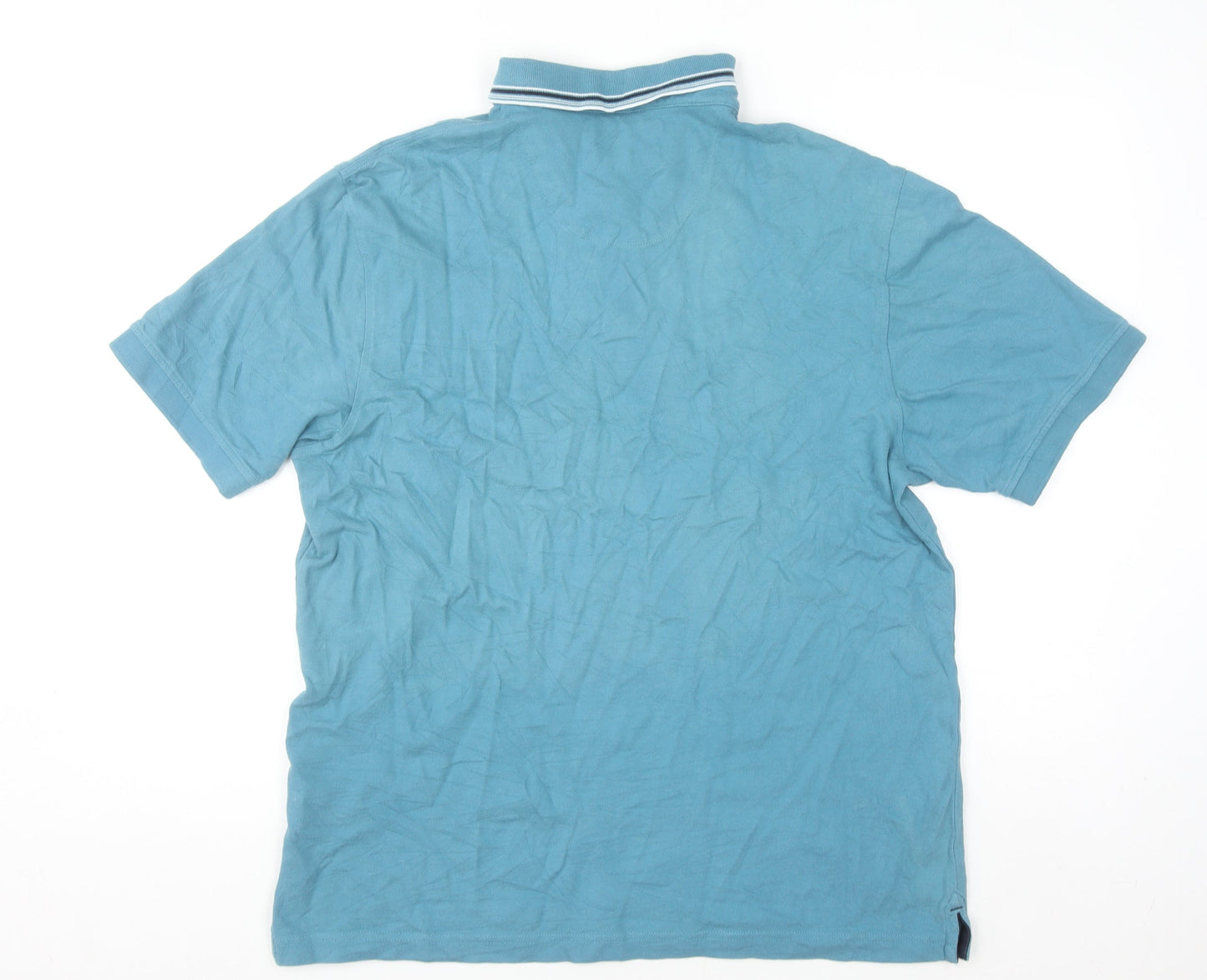 Marks and Spencer Blue Harbour Men's Blue L Regular Fit Polo Shirt