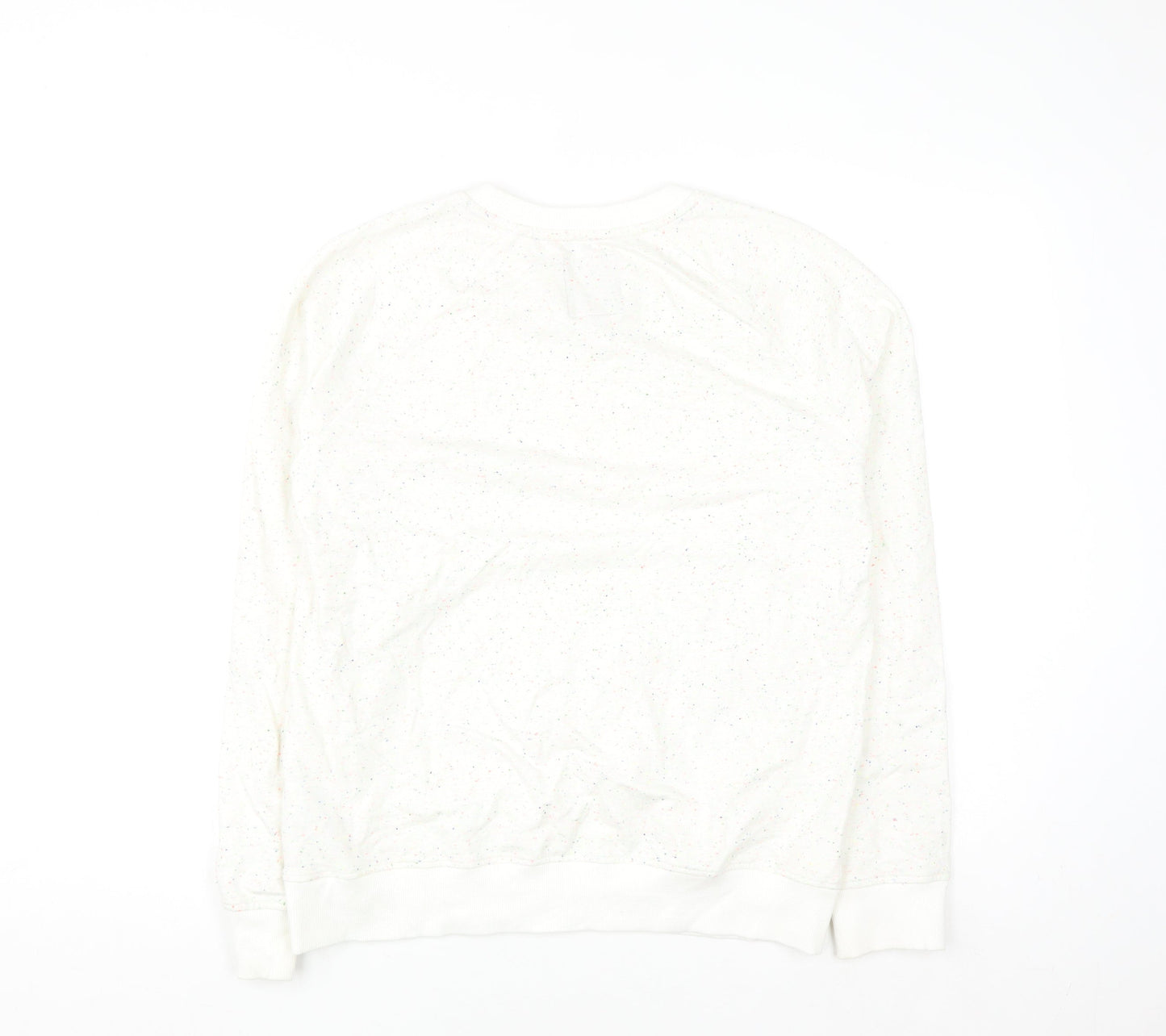 Crew Clothing Company Women White Speckled Surf Pullover Sweatshirt Size 14
